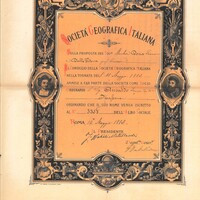 Socio Società Geografica Italiana, 14-05-1889