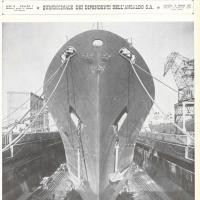 p. 1 (copertina) - la motonave svedese "Gripsholm" fotografata in bacino di carenaggio alla vigilia delle prove di navigazione