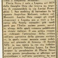 Ritaglio stampa tratto da  "Il Corriere del Ticino" con articolo di Flavia Steno, 1946