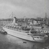 Una magnifica inquadratura della "Federico C." e della "Bianca C." all'ancora nel porto di Genova