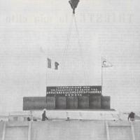 Il solenne momento dell'impostazione della "Costruzione 1884", cioè della turbonave passeggeri "Eugenio C."